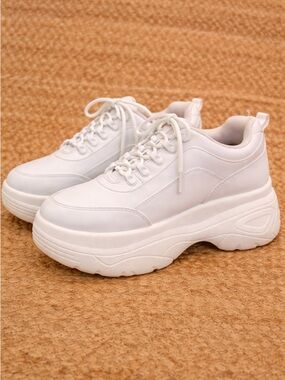 KOI Jennie white chunky bubble trainers – size 8 (professionally cleaned)